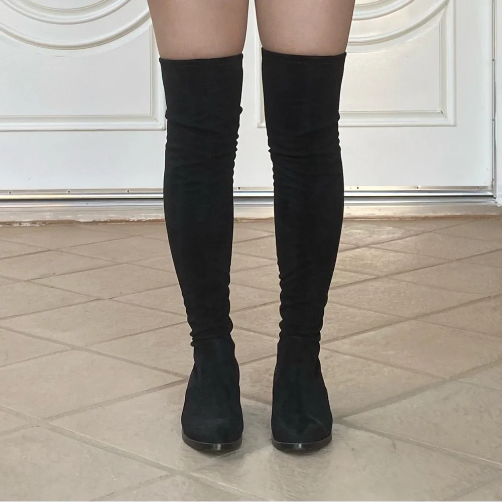 Steve Madden Faux Suede Georgette Over the Knee Black Boot Women's Shoe Size 5